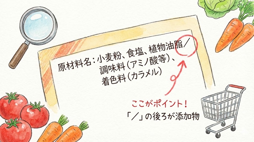 無添加食品を探すには魔法の記号「／（スラッシュ）」を探そう