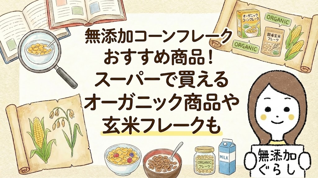 無添加コーンフレークおすすめ商品！スーパーで買えるオーガニック商品や玄米フレークも　のイラスト