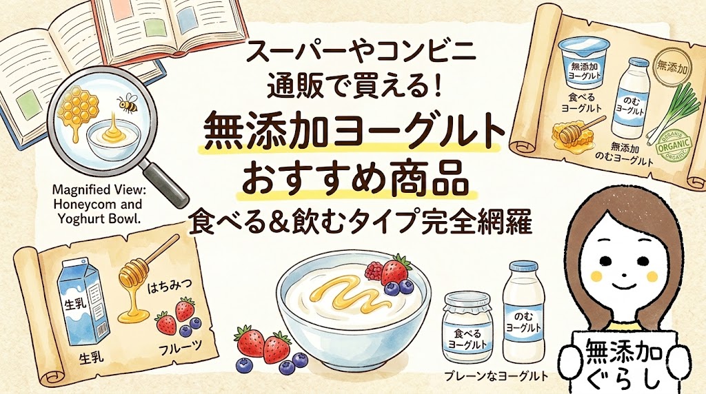 無添加ヨーグルトおすすめ12選！スーパーで買える食べる＆飲むタイプ　のイラスト