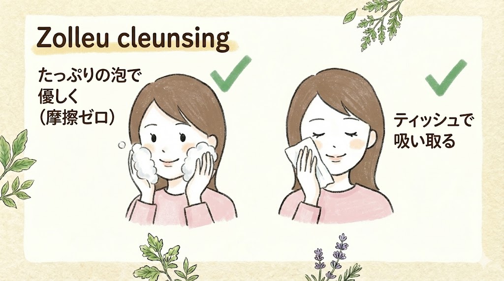 【正しい洗顔】摩擦ゼロの「泡洗顔」と清潔な「ティッシュオフ」