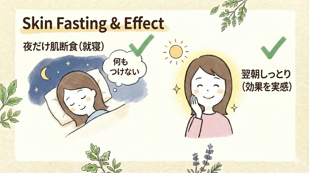 【肌断食の実践と効果】夜は「何もつけない」、翌朝は「しっとり」