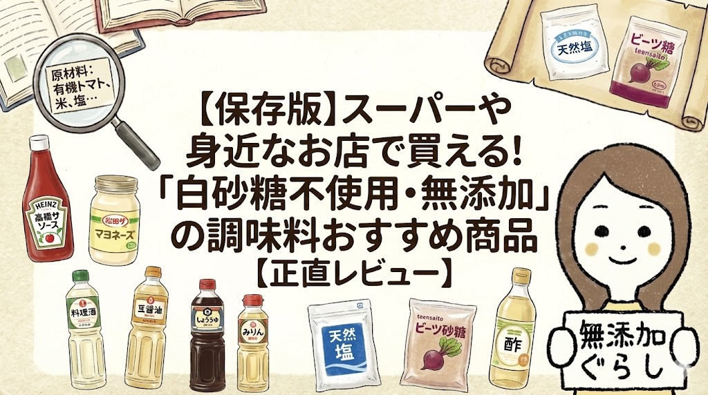 スーパーや身近なお店で買える！「白砂糖不使用・無添加」の調味料おすすめ商品