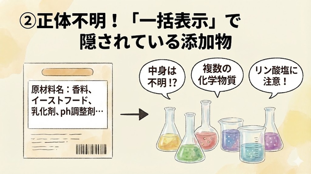 正体不明！「一括表示」で隠されている添加物