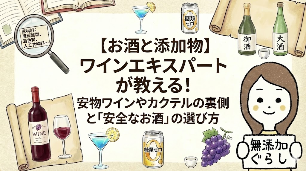 【お酒と添加物】ワインエキスパートが教える！安物ワインやカクテルの裏側と「安全なお酒」の選び方（ビール・日本酒も）