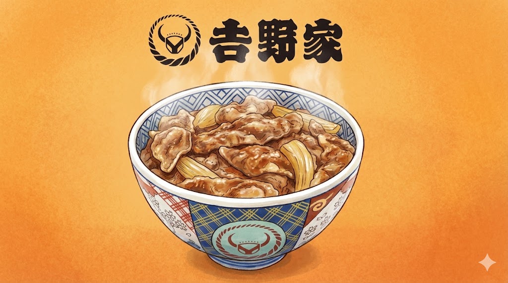 牛丼屋の吉野家のイラスト