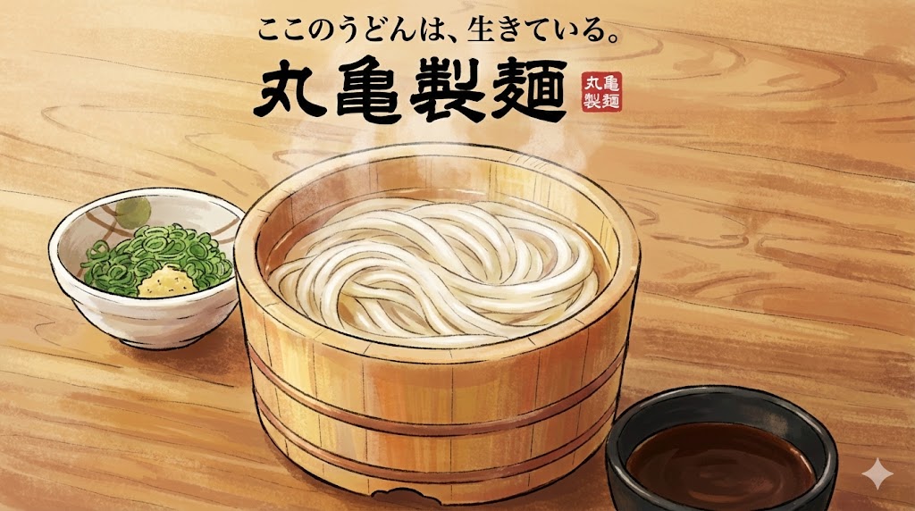 うどん屋の丸亀製麺のイラスト