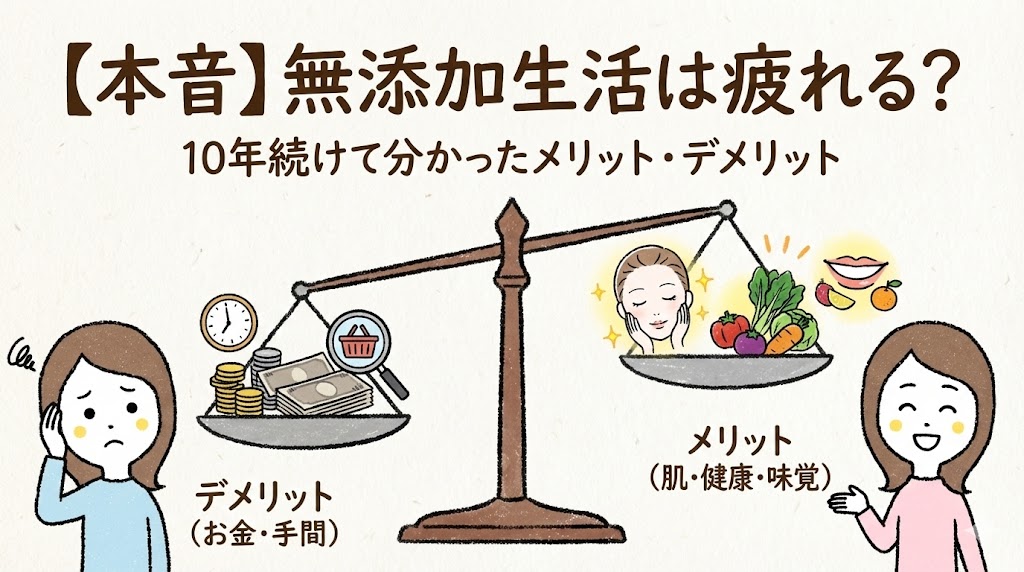 【本音】無添加生活は疲れる？10年続けて分かった「メリット・デメリット」と身体の変化