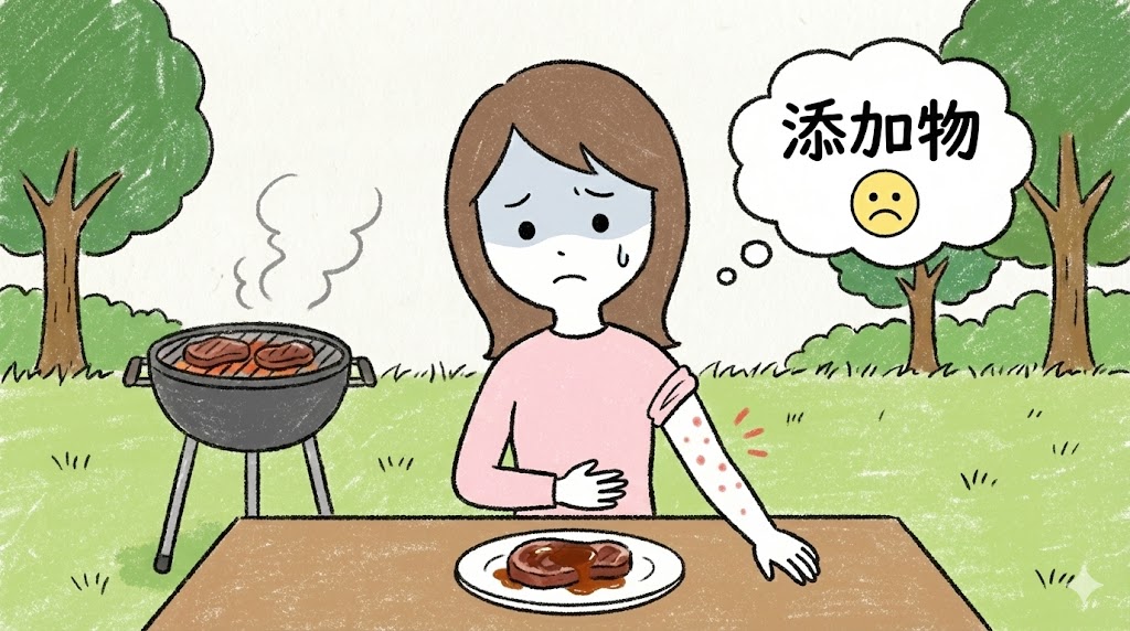 蕁麻疹が出てしまったイラスト