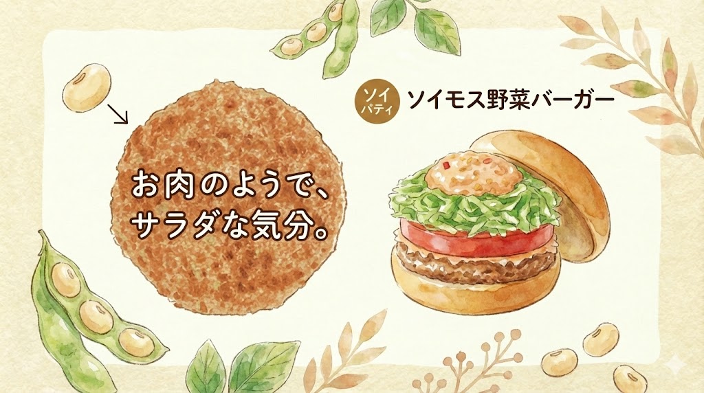 モスバーガーのソイパティのイラスト