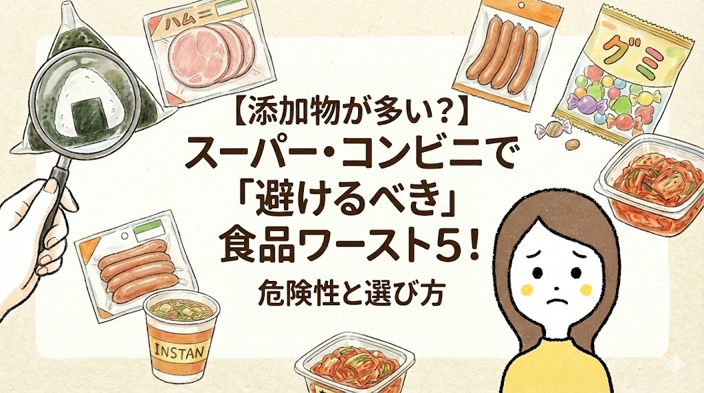 【食品添加物】食べてはいけない？スーパーやコンビニで添加物が多い食品ワースト5と選び方