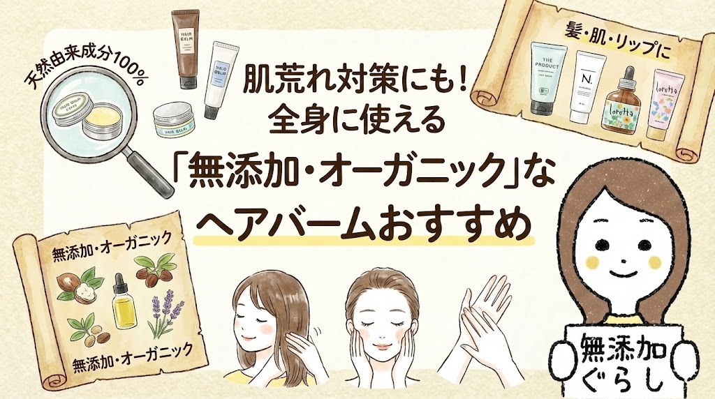 肌荒れ対策にも！全身に使える「無添加・オーガニック」なヘアバームおすすめのイラスト