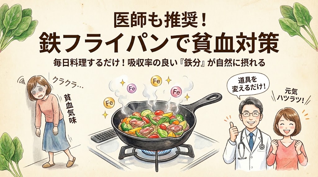 貧血対策は「道具」から変える。鉄のフライパンで毎日勝手に鉄分チャージ！