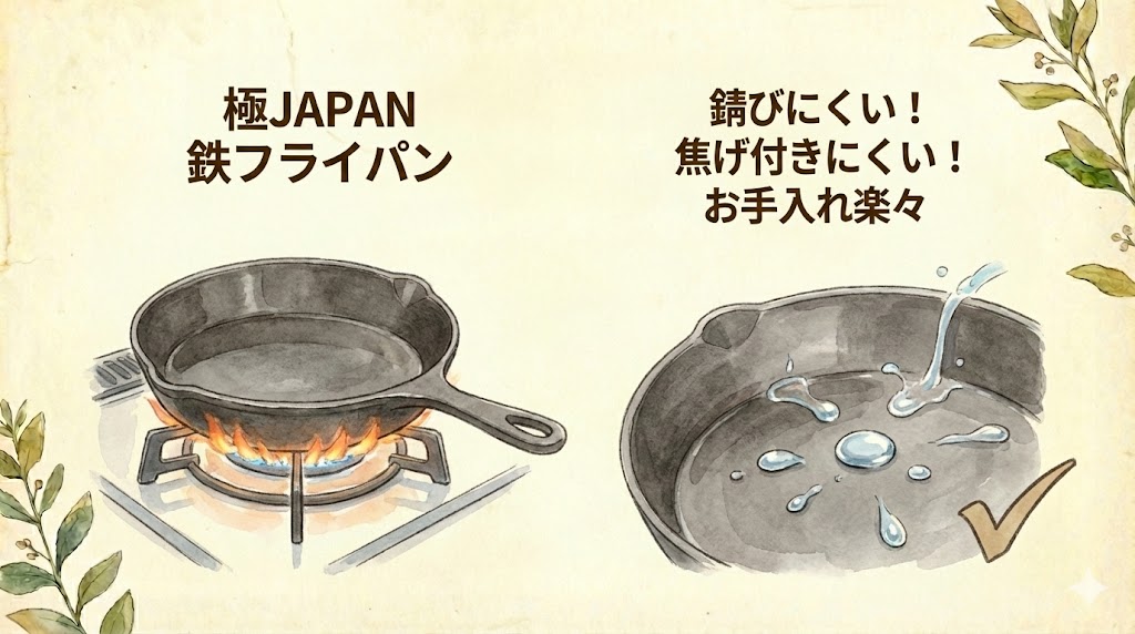 ズボラでも大丈夫!一生モノの鉄のフライパン「極JAPAN」