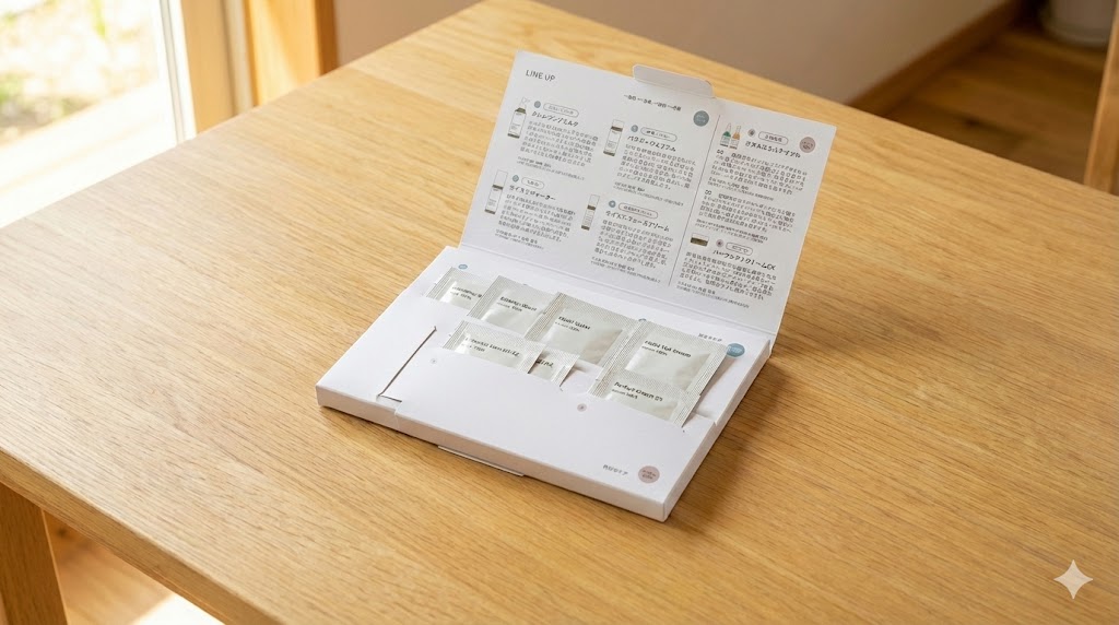 サプミーレのお試しセットが箱に入っているところの写真