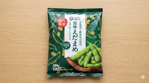 みなさまのお墨付き 塩ゆでえだまめのパッケージの写真