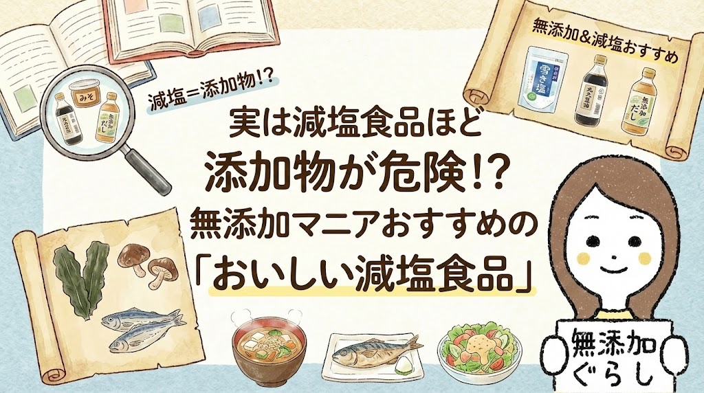実は減塩食品ほど添加物が危険！？無添加マニアおすすめの「おいしい減塩食品」のイラスト