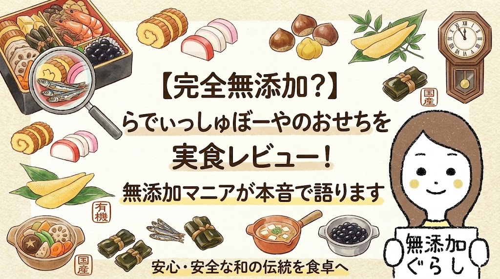【完全無添加？】らでぃっしゅぼーやのおせちを実食レビュー！無添加マニアが本音で語ります　のイラスト