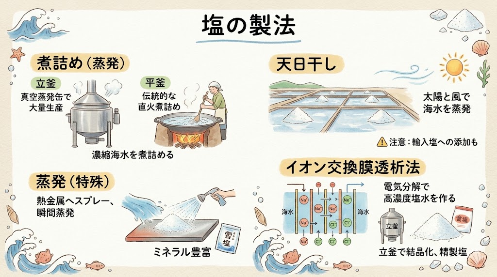 塩の製法をイラスト化