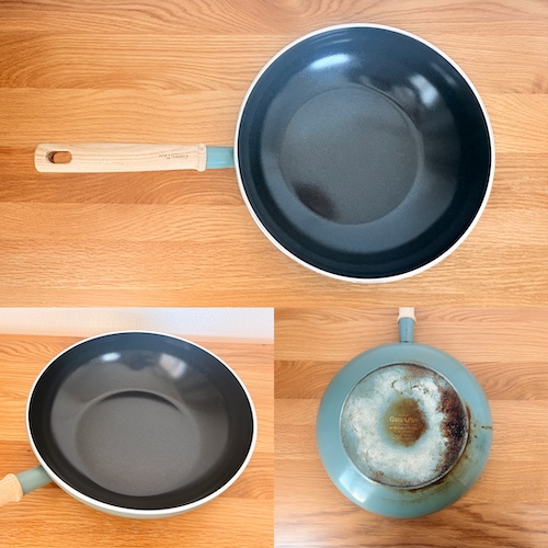 GreenPan（グリーンパン）26㎝の真上からと横から、背面から撮った写真