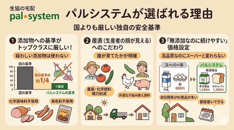 パルシステムが選ばれる理由をイラスト化